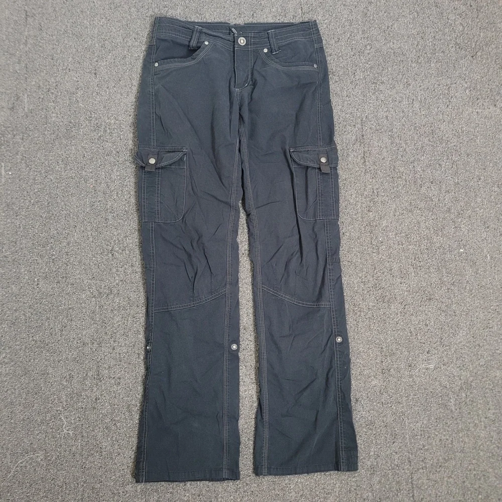 Kuhl Size 4 Reg Hiking Pants Womens Navy Blue Vintage Patina Dye Stretch Cargo